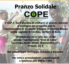 Pranzo Solidale Co.P.E. 26 Febbraio 2017