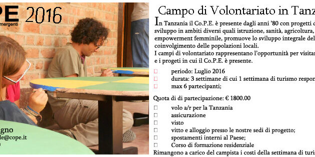 Campo di volontariato Tanzania 2016