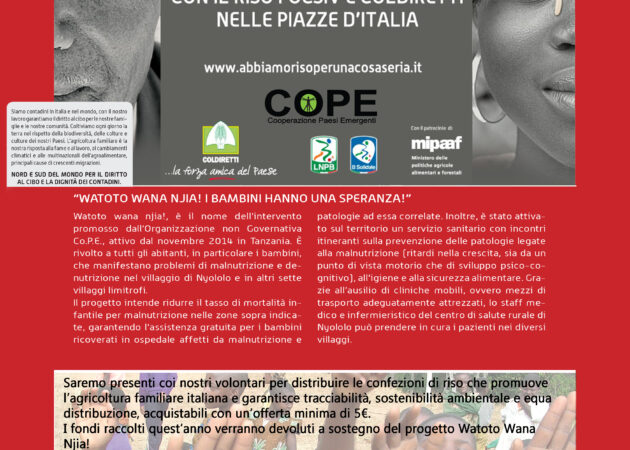 6 – 7 Maggio 2017 Banchetti Campagna Abbiamo Riso…Per una cosa seria