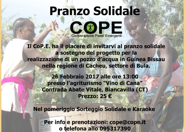 Pranzo Solidale Co.P.E. 26 Febbraio 2017